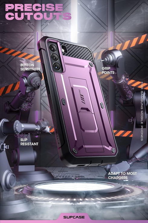 SUPCASE Unicorn Beetle Pro Case for Samsung Galaxy S22, Heavy Duty Full-Body Rugged Kickstand, Purple