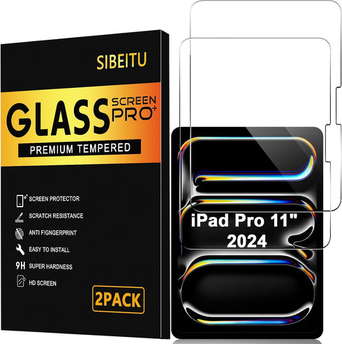 SIBEITU 2 Pack Screen Protector for iPad Pro 11 Inch 2025/2024 M5