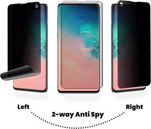 Galaxy S10 Privacy Screen Protector, Case Friendly Full Adhesive Soft Film, 2-Way Anti Spy Nano Shield (NOT Tempered