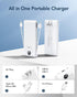 VEGER Portable Charger 10000mAh, Built-in Cables & Wall Plug, Slim Fast Charging Power Bank for iPhone & More - White