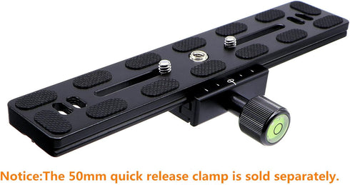 PU-200 200mm Universal Quick Release Plate Slide Rail with D-Ring Screw for Tripod DSLR Camera
