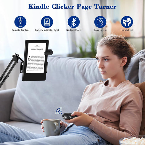RF Remote Control Page Turner for Kindle Paperwhite Oasis Scribe Kobo, Clicker Accessories for iPhone, iPad, Android