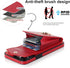 Asuwish Red Wallet Cover for iPhone 13 Pro Max 2021 6.7 inch, with Tempered Glass Screen Protector and RFID Ring Card