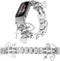 Stylish Metal Wristband for Fitbit Charge 6/5, Cute Strap with Love Cross Pendants, Chain Charms Bracelet