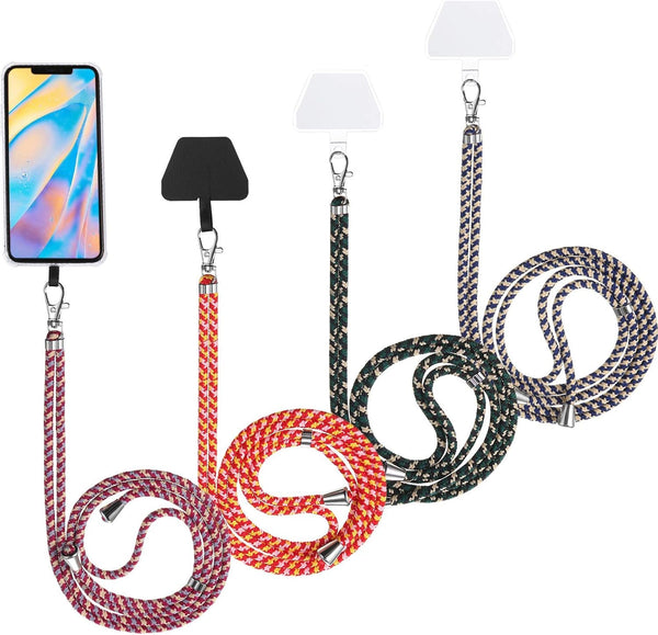 Weewooday 4 Pieces Universal Cell Phone Lanyard, Adjustable Nylon Phone Lanyard for Most Phones (Colorful)