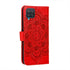 for Samsung Galaxy A12 Case - Flip Premium Wallet Phone Case, PU Leather Mandala Embossed Cover, Red LD