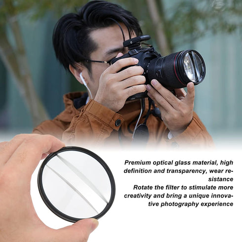 Lens Filter Kit Camera Special Effects, Double Glass Split Diopter Filter, Foreground Blur Photography SLR Accessory