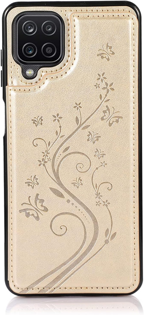 Asuwish Wallet Cover Phone Case for Samsung Galaxy A42 5G, Flip Leather with Tempered Glass Screen Protector, Stand