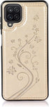 Asuwish Wallet Cover Phone Case for Samsung Galaxy A42 5G, Flip Leather with Tempered Glass Screen Protector, Stand