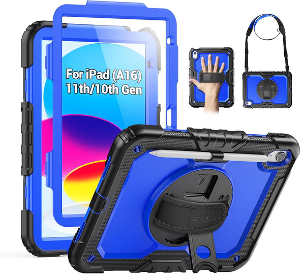 SEYMAC Case for iPad (A16) 11th/10th Generation 2025/2022 (11/10.9), Heavy Duty Full-Body Shockproof