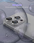 iPhone 15 Pro/iPhone 15 Pro Max Glitter Camera Lens Protector - Clear Acrylic with Aluminium Alloy Ring, 9H Tempered