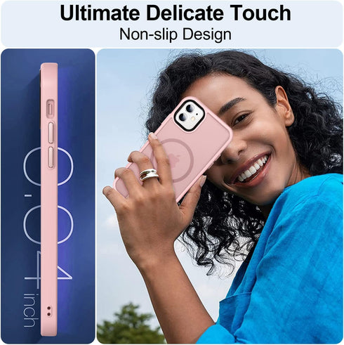 MOCCA Magnetic iPhone 12/12 Pro Case, Compatible with MagSafe, Slim Shockproof Translucent Protective Case