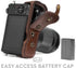 MegaGear Ever Ready Leather Camera Case for Canon EOS M6 (18-150 mm), Dark Brown with Battery Access