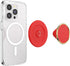 PopSockets Round Phone Grip with Adapter Ring, Compatible with MagSafe, Wireless Charging - Rosso