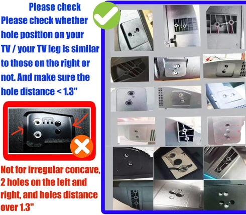 2-Be-Best 40in 42in 45in 46in 49in 50in 55in 60in 65in TV Stand Legs for RCA Roku Replacement Feet for Smart TVs TV