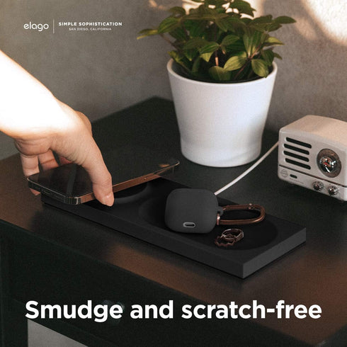 elago Charging Tray Compatible with MagSafe Charger for iPhone 15/14/13/12 and Other Wireless Charging Phones - Black