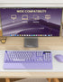 Wireless Keyboard and Mouse Combo, Cute Typewriter Keyboard with Detachable Wrist Rest, Retro Round Keycaps, 2.4GHz for