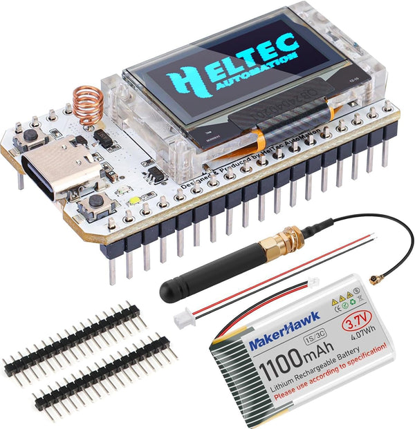 ESP32 LoRa V3 Module Board - 1000mAh Battery Set with 863-928MHz Antenna and SX1262 LoRa V3 Devices for Meshtastic