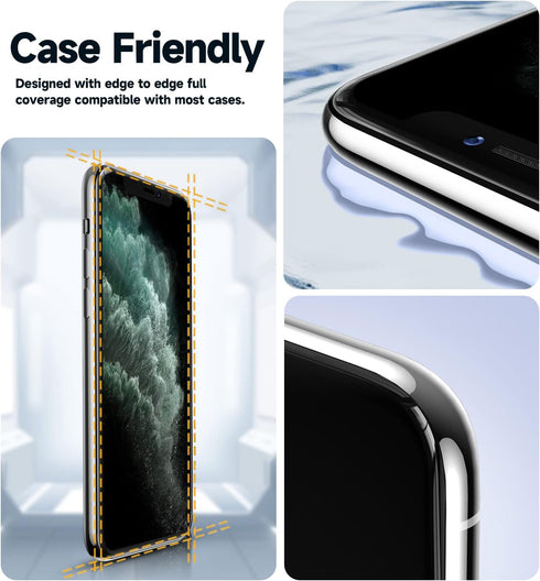 MAGIC JOHN Tempered Glass Screen Protector for iPhone 11 Pro Max/XSMAX 6.5" - 2 Pack, Bubble Free, HD Clear, Easy
