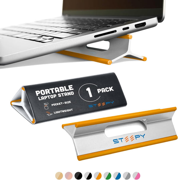 Steepy Portable Laptop Stand for Desk - Adjustable Height, Ergonomic Computer Stand for Cooling & Comfort