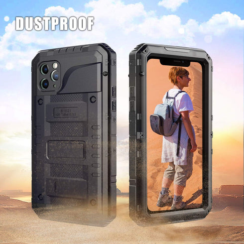 Mitywah Waterproof Case for iPhone 11 Pro Max, Heavy Duty Military Grade Metal Case with Built-in Screen Protection,