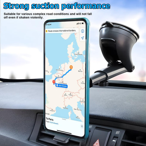 HZEL Magnetic Car Phone Holder, Vehicle Windshield Dashboard Cellphone Mount, Suction Cup Hands Free Automotive
