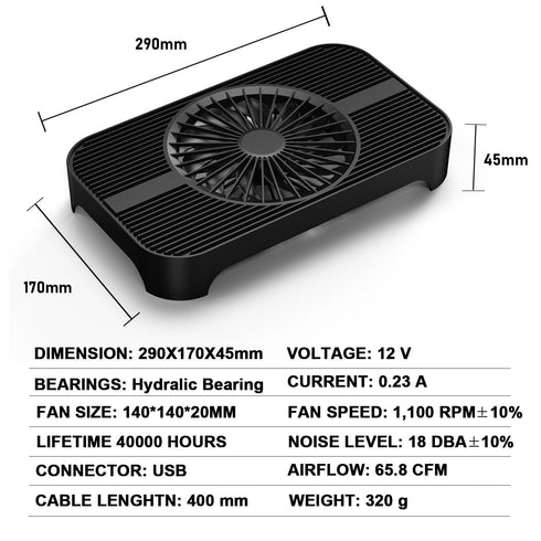 Network Devices Cooling Solution USB Fan, 5V USB Quiet Fan with 65.8CFM Airflow for Router TV Receiver Cooling