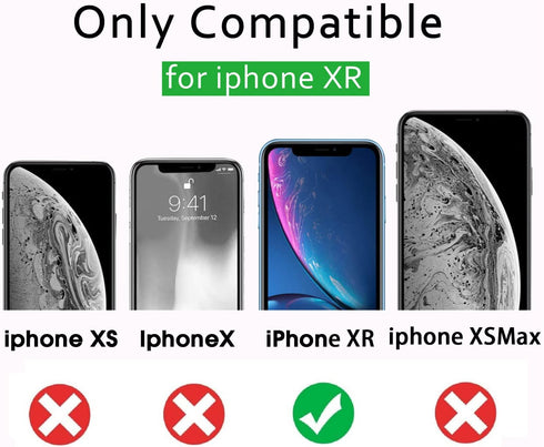 Hitaoyou iPhone XR Case with Camera Cover, Military Grade Shockproof Heavy Duty Protective Case with Kickstand (Blue)