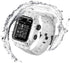 Compatible Apple Watch Band Case 42mm 44mm Series 5/4/3, IP68 Waterproof Case with Soft Silicone Band, White