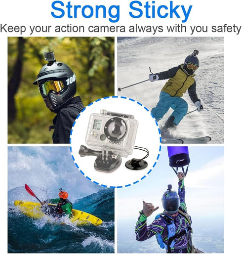 Action Camera Safety Tether Strong Adhesive Stickers Strap Cord Compatible with GoPro Hero 12, 11, 10, 9, 8, 7, 6, 5, 4,SJCAM Action Camera Helmet Mounts