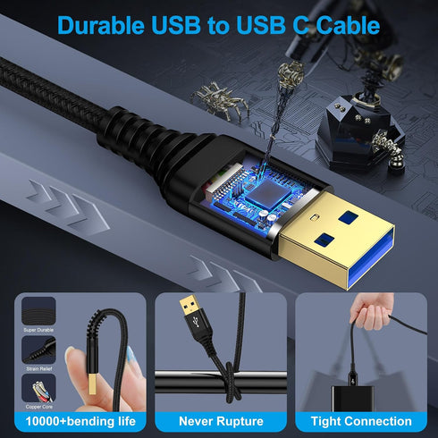 Cable,10FT USB3.0 Player,TV,Monitor,Printer,Set USB to USB High Speed Cable Male to Male USBA to USBA Cord Double Sided