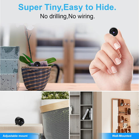 Smallest Wireless WiFi Camera, HD1080P Mini Security Camera with Night Vision, Motion Detection, Cloud Storage