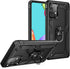 Military Grade Drop Impact Case for Samsung Galaxy A52 5G, 360 Metal Rotating Ring Kickstand Holder Armor Cover (Black)