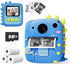 Kids Camera Instant Print, 1080P Digital Camera with Silicone Cover, Portable Travel Toy for Age 3-8, Blue