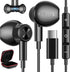 USB C Headphones for Samsung S24+ S24 Ultra, Type C Earphones with Microphone, HiFi Stereo Wired Earbuds for Galaxy