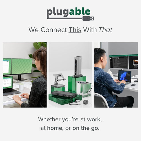 Plugable USB 2.0 Video Graphics Adapter for DVI, VGA, or HDMI, Supports Multiple Monitors up to 1920x1080