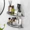Voldra Glass Corner Shower Caddy, 2 Pack Adhesive Corner Shower Shelves for
