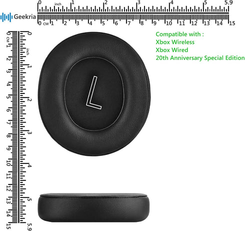Geekria QuickFit Replacement Ear Pads for Microsoft Xbox Wireless, Stereo Headset 20th Anniversary, Black