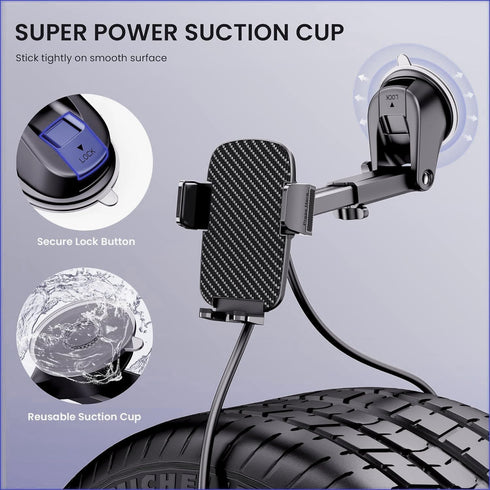 Qifutan Universal Car Phone Holder Automobile Cell Phone Holder Car Mount for iPhone Universal Car Dashboard Mount Fit
