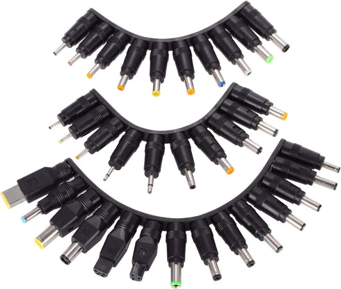Universal 34pcs DC Connectors Plug Kit, 5.5 x 2.1mm Female Base Power Adapter Connector.