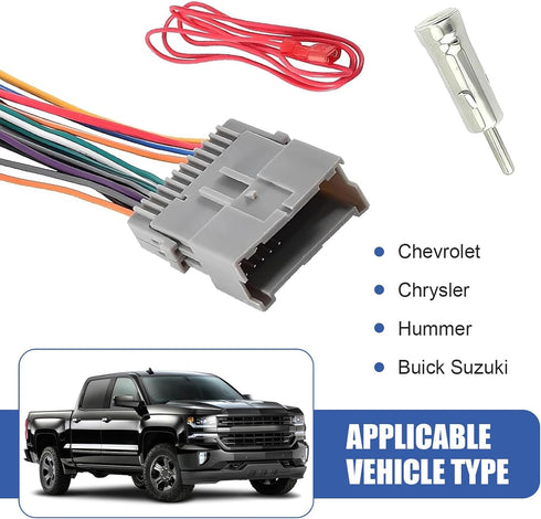 DACIRTY Pack-3 Hummer Car Radio Wiring Harness Adapter, Audio Modification Pigtail Connector Plug, Stereo Wiring