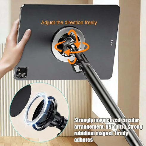 Srnyow iPhone17 16 15 14 13 12 360 Phone Holder for Bed, Magnetic Cell Phone Stand for Pro Max Plus Mini, Flexible Long