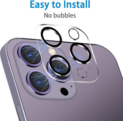 Dengduoduo 3 Pack Tempered Glass Camera Lens Protector for iPhone 14 Pro & Pro Max, Ultra HD, 9H Hardness, Easy Install.