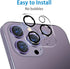 Dengduoduo 3 Pack Tempered Glass Camera Lens Protector for iPhone 14 Pro & Pro Max, Ultra HD, 9H Hardness, Easy Install.