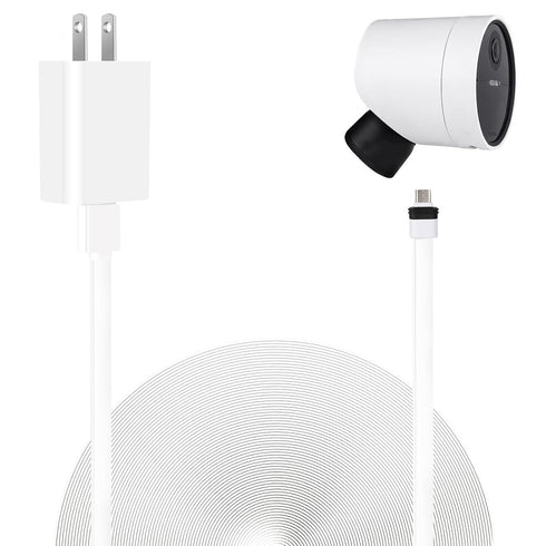 SimpliSafe Wireless Outdoor Security Camera Power Cable - 16.5Ft/5m Weatherproof USB for Continuous Power - White