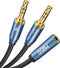 MillSO CTIA 3.5mm Headset Splitter, 2 Male to 1 Female Adapter for Gaming Headset to PC - 30CM/12inch