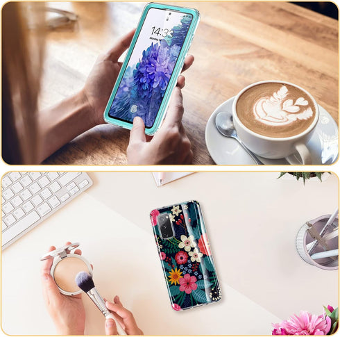 Esdot Protective Case for Samsung Galaxy S20 FE, Built-in Screen Protector, Fashionable Designs for Women Girls, 6.5"
