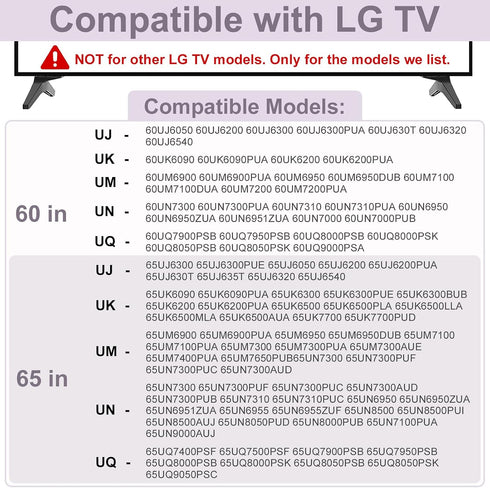 Dinghosen 60 65 60UQ7950 60UQ8000 60UJ6050 60UK6090 60UM6900 60UN7300 65UJ6300 65UK6090 65UM6900 60UJ6200 60UJ6300