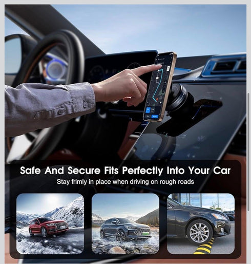 Generic 360 Aura Avenue Magnetic Vacuum Suction Mobile Phone Holder for Car & Desk | Super Strong Suction | Rotation |