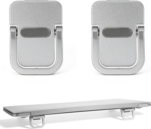 Xosjska 2 PCS Invisible Computer Keyboard Stand, Portable Keyboard Riser, Zinc Alloy Self-Adhesive